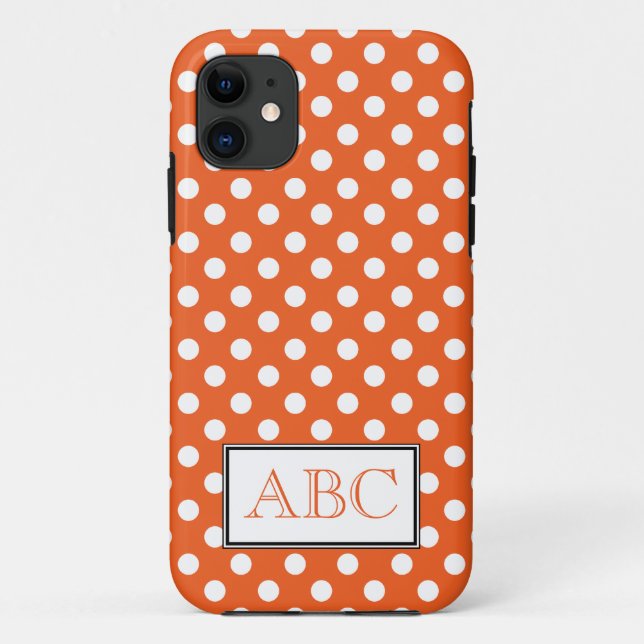 Polka Dot Orange & White iPhone 5 Case (Back)