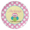 Polka Dot Owl - Personalized Melamine Plate