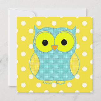 Polka Dot Owl V2 Birthday Invitation