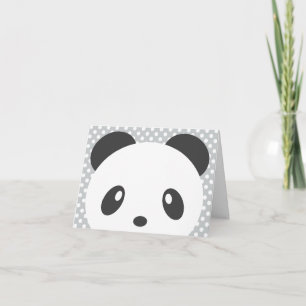 Polka dot panda note card