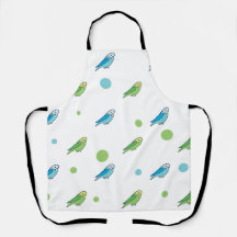 Polka dot parakeet apron