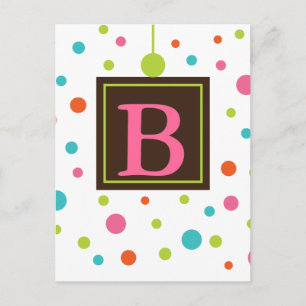 Polka Dot Party Bunting Banner Post Card