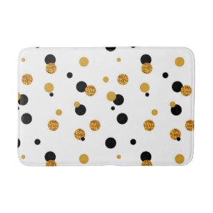 Polka dot pattern bath mat