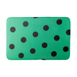 Polka dot pattern bath mat