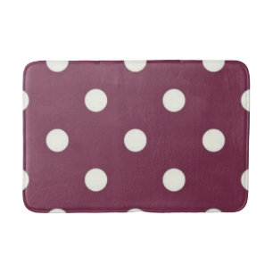 Polka dot pattern bath mat