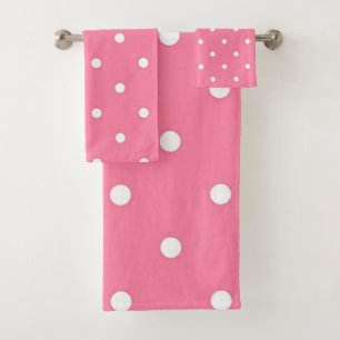 Polka dot pattern bath towel set