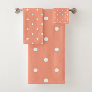 Polka dot pattern bath towel set