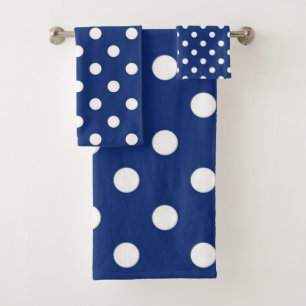 Polka dot pattern bath towel set