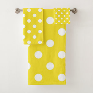 Polka dot pattern bath towel set
