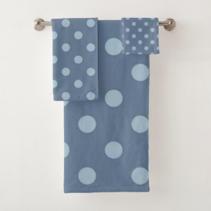 Polka dot pattern bath towel set