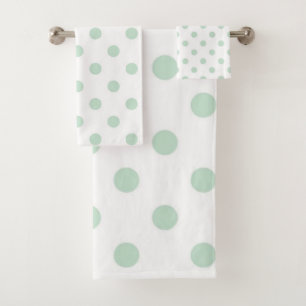Polka dot pattern bath towel set