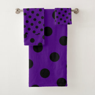 Polka dot pattern bath towel set