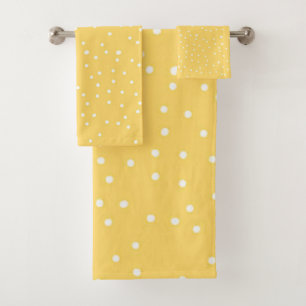 Polka dot pattern bath towel set