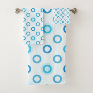 Polka dot pattern bath towel set