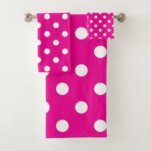 Polka dot pattern bath towel set