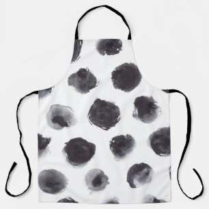 Polka dot pattern: black, grey. apron