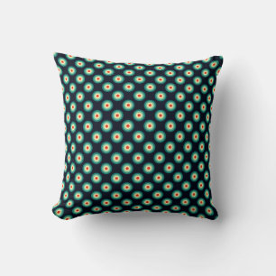 Polka Dot Pattern - Blue Aqua Green Yellow Red Throw Pillow