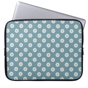 Polka Dot Pattern -Blue Brown Sand Beige Turquoise Laptop Sleeve