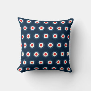 Polka Dot Pattern - Blue Red White Throw Pillow