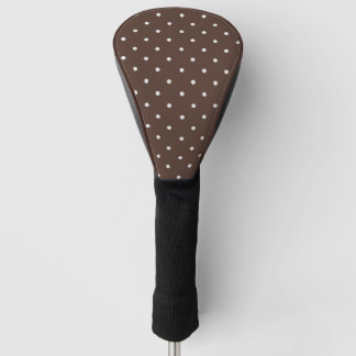 Polka Dot Pattern Brown White for Women Girls Golf Head Cover