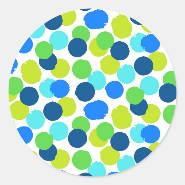 Polka dot pattern classic round sticker (Front)