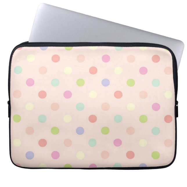 Polka dot pattern laptop sleeve (Front)