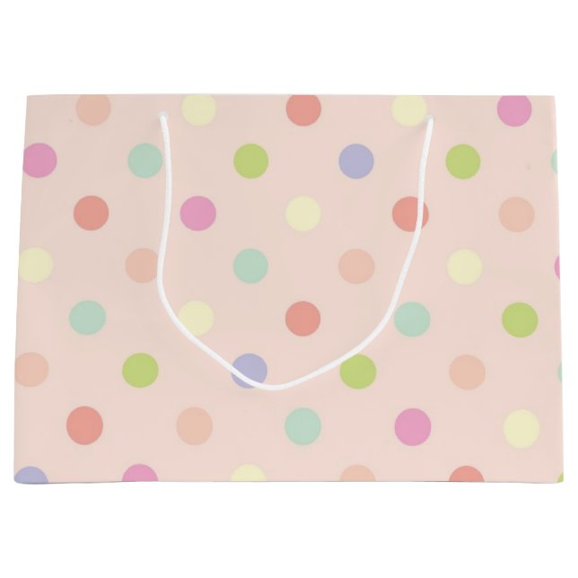 Polka dot pattern large gift bag (Front)