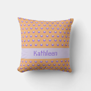 Polka Dot Pattern Modern Blue and Peach Spotted Throw Pillow