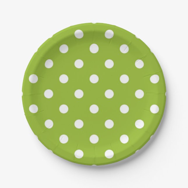 Polka dot pattern paper plate (Front)