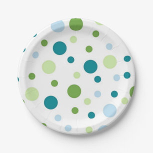 Polka dot pattern paper plate