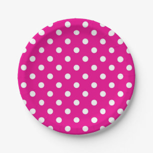 Polka dot pattern paper plate