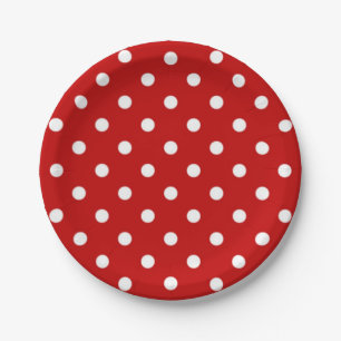 Polka dot pattern paper plate