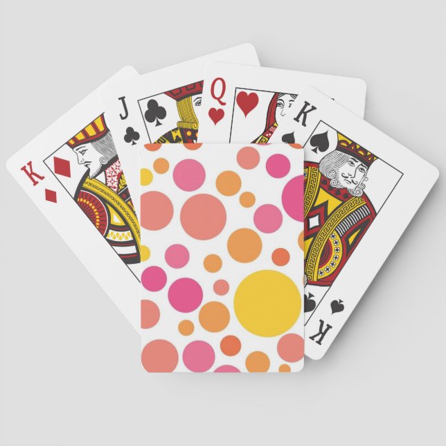 Polka dot pattern playing cards (Back)
