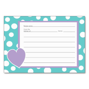 Polka Dot Pattern Recipe Cards