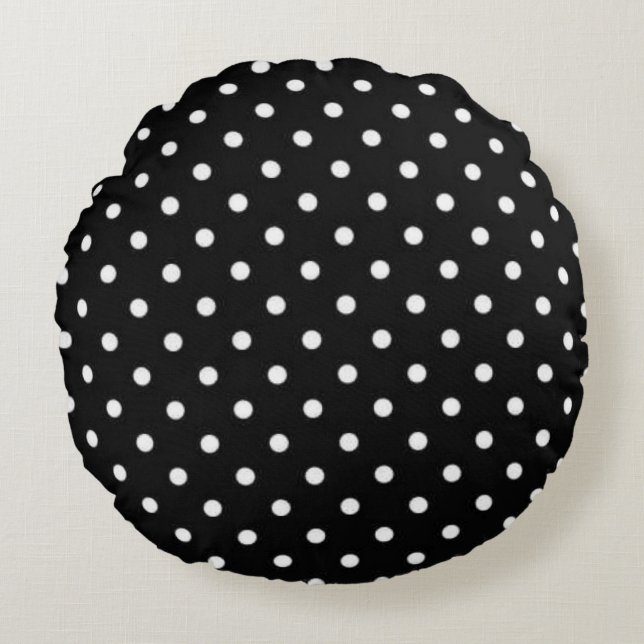 Polka dot pattern round pillow (Front)