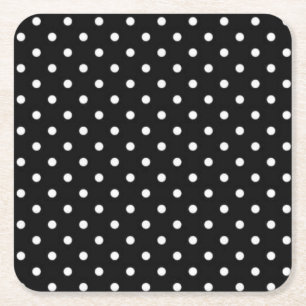 Polka dot pattern square paper coaster