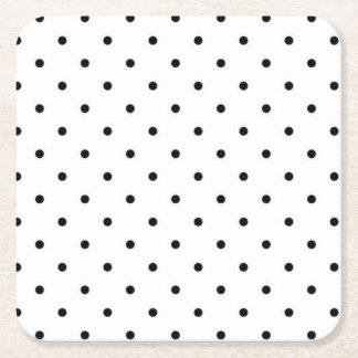 Polka dot pattern square paper coaster