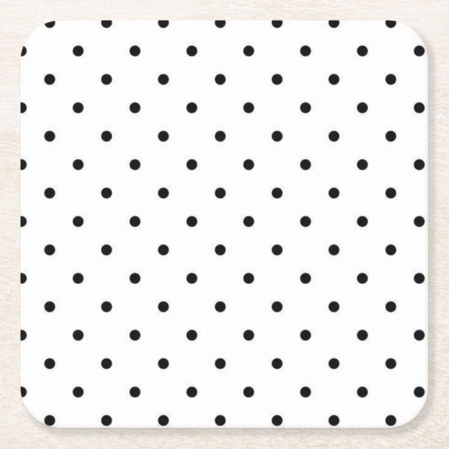 Polka dot pattern square paper coaster (Front)