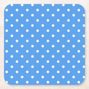 Polka dot pattern square paper coaster