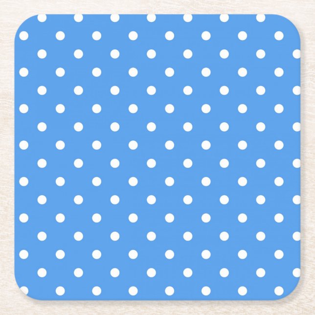 Polka dot pattern square paper coaster (Front)