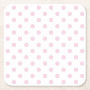 Polka dot pattern square paper coaster