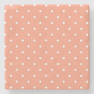 Polka dot pattern stone coaster
