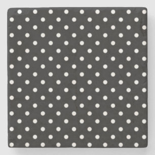 Polka dot pattern stone coaster