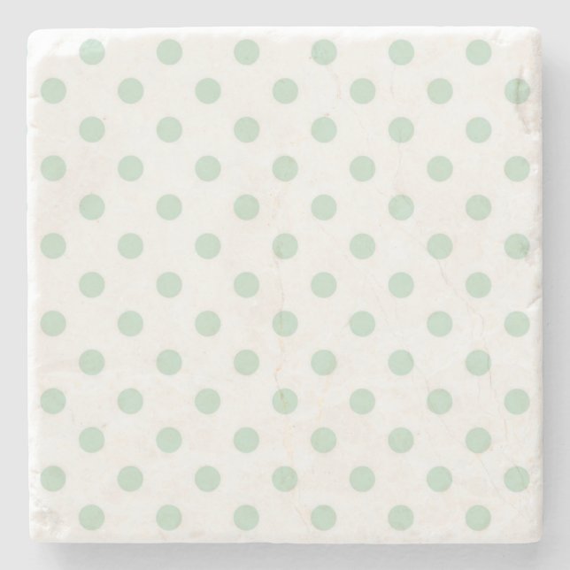 Polka dot pattern stone coaster (Front)