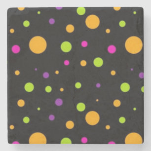 Polka dot pattern stone coaster
