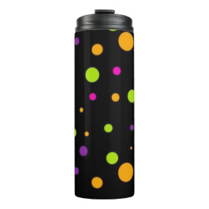 Polka dot pattern thermal tumbler