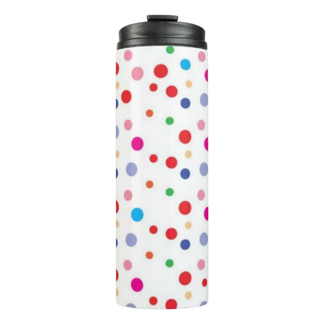 Polka dot pattern thermal tumbler (Front)