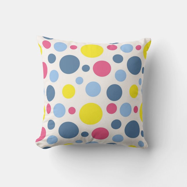 Polka dot pattern throw pillow (Front)