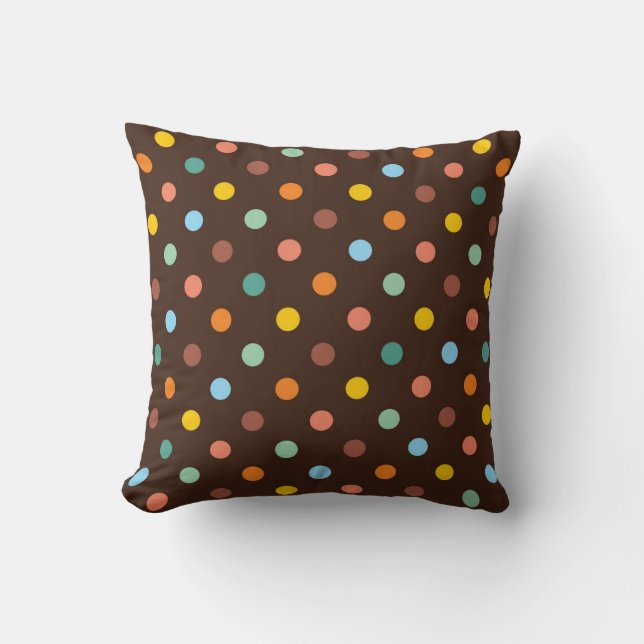 Polka dot pattern throw pillow (Front)