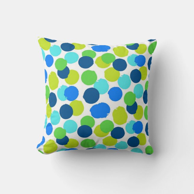 Polka dot pattern throw pillow (Front)